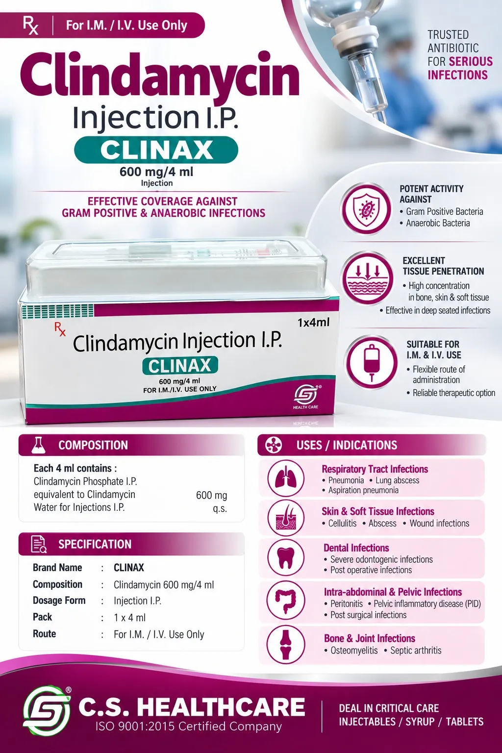 Clinax 600 — Clindamycin Injection I.P.