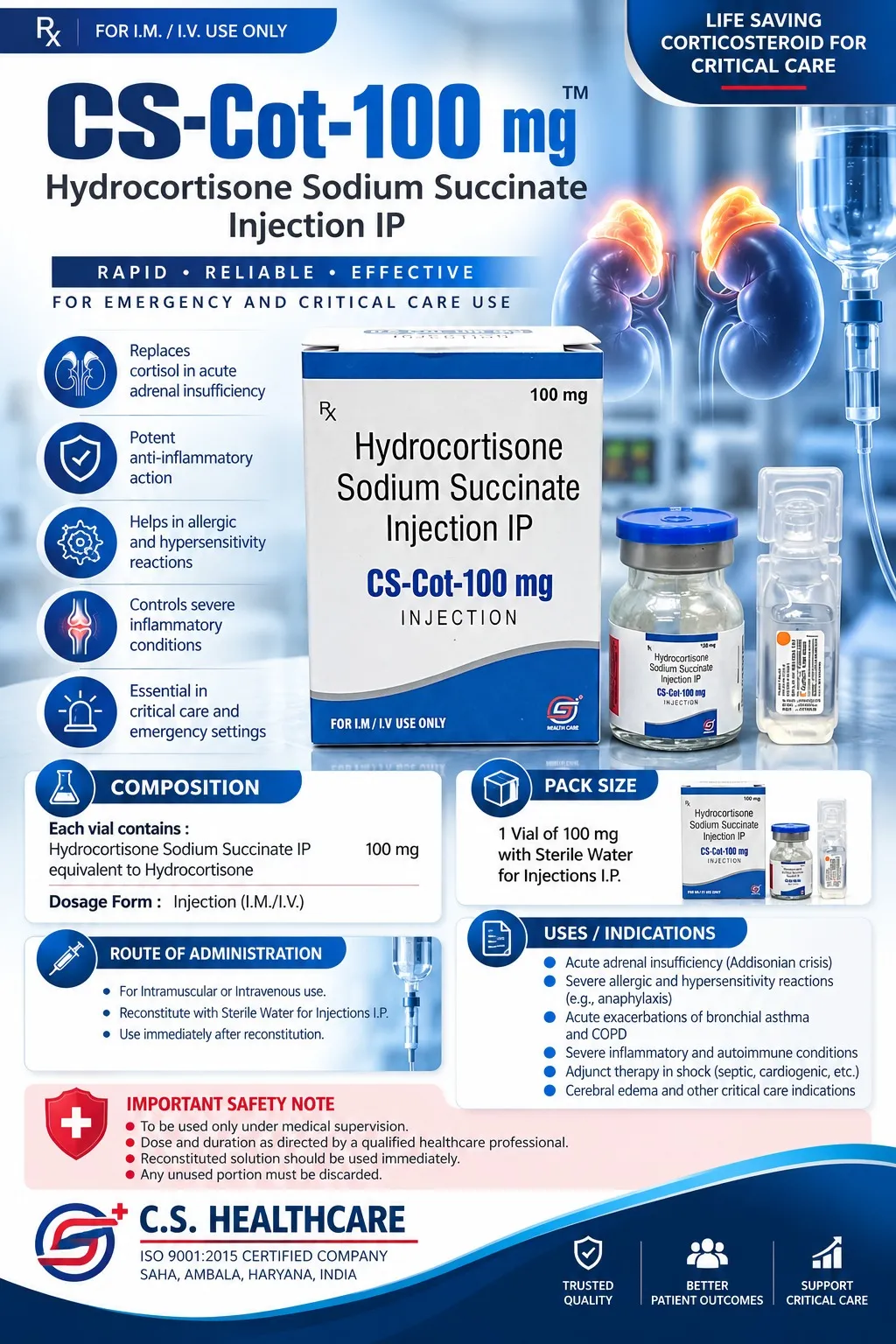 CS-Cot-100 mg — Hydrocortisone Sodium Succinate Injection IP
