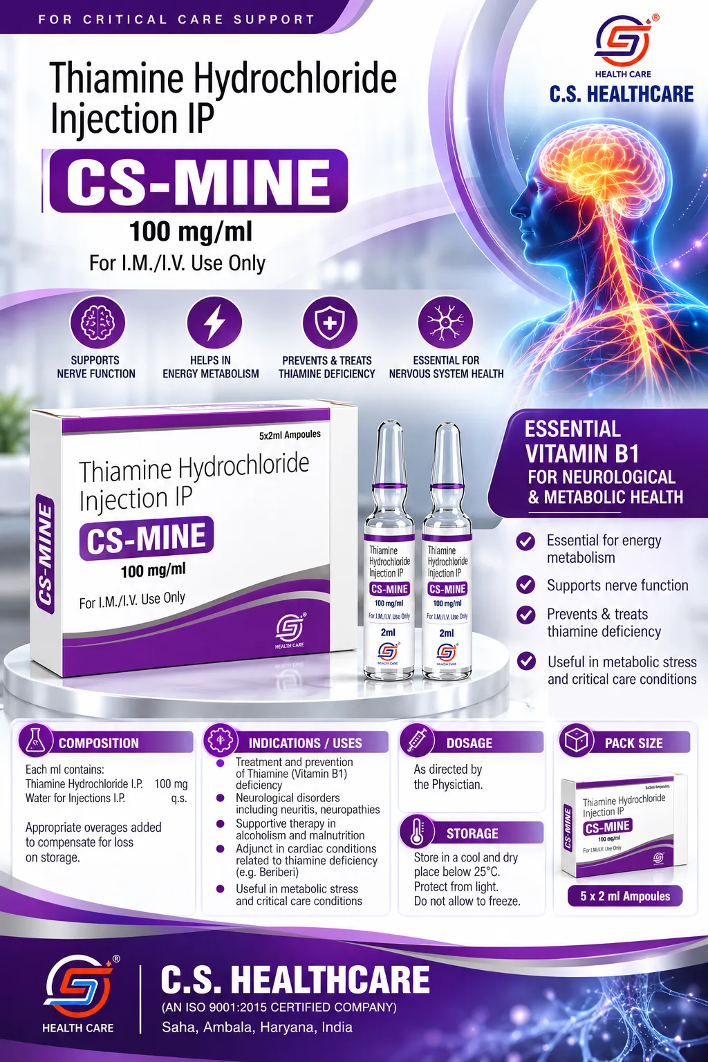 cs mine 2ml — thiamine 100mg/ml
