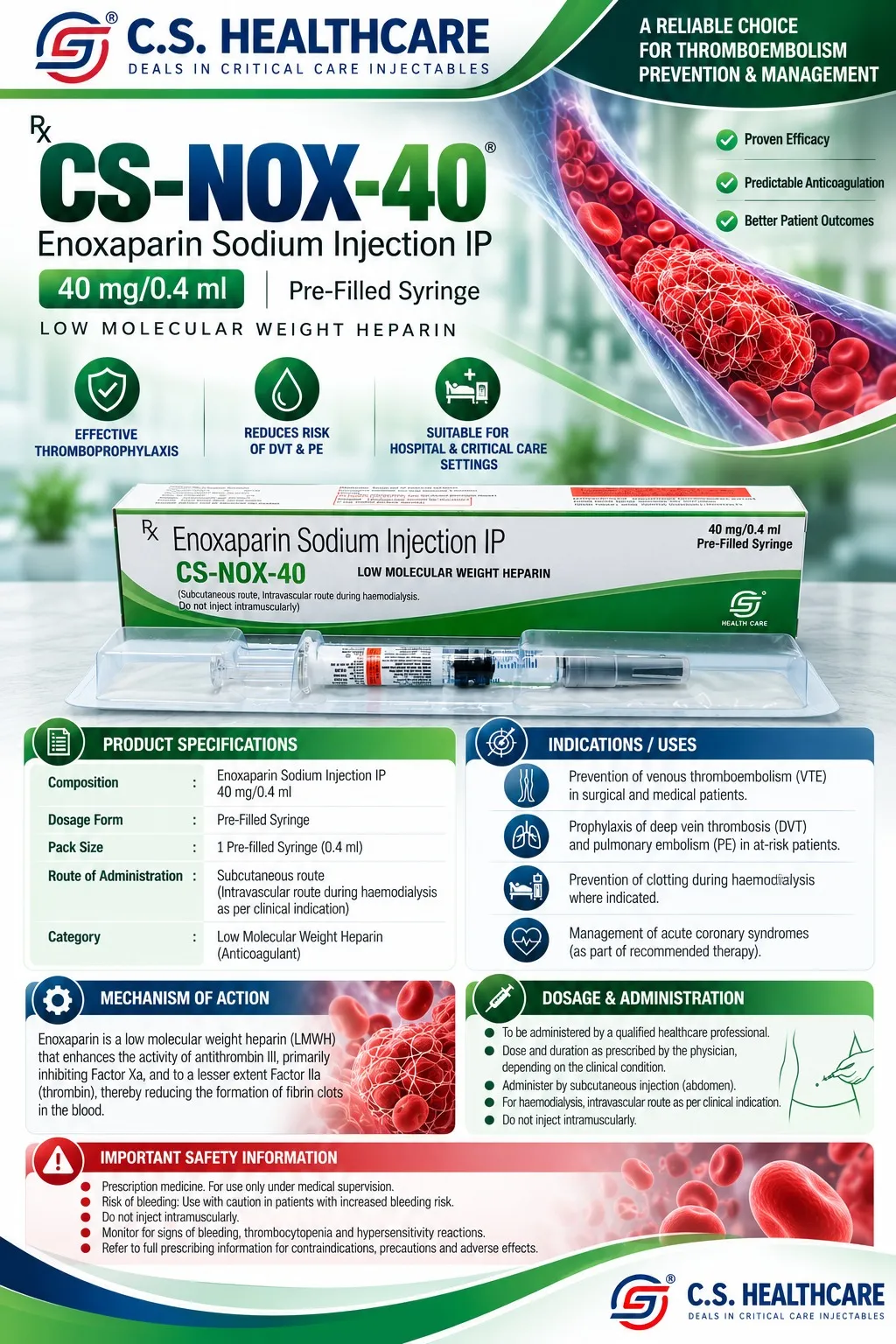 CS-NOX-40 — Enoxaparin Sodium Injection IP