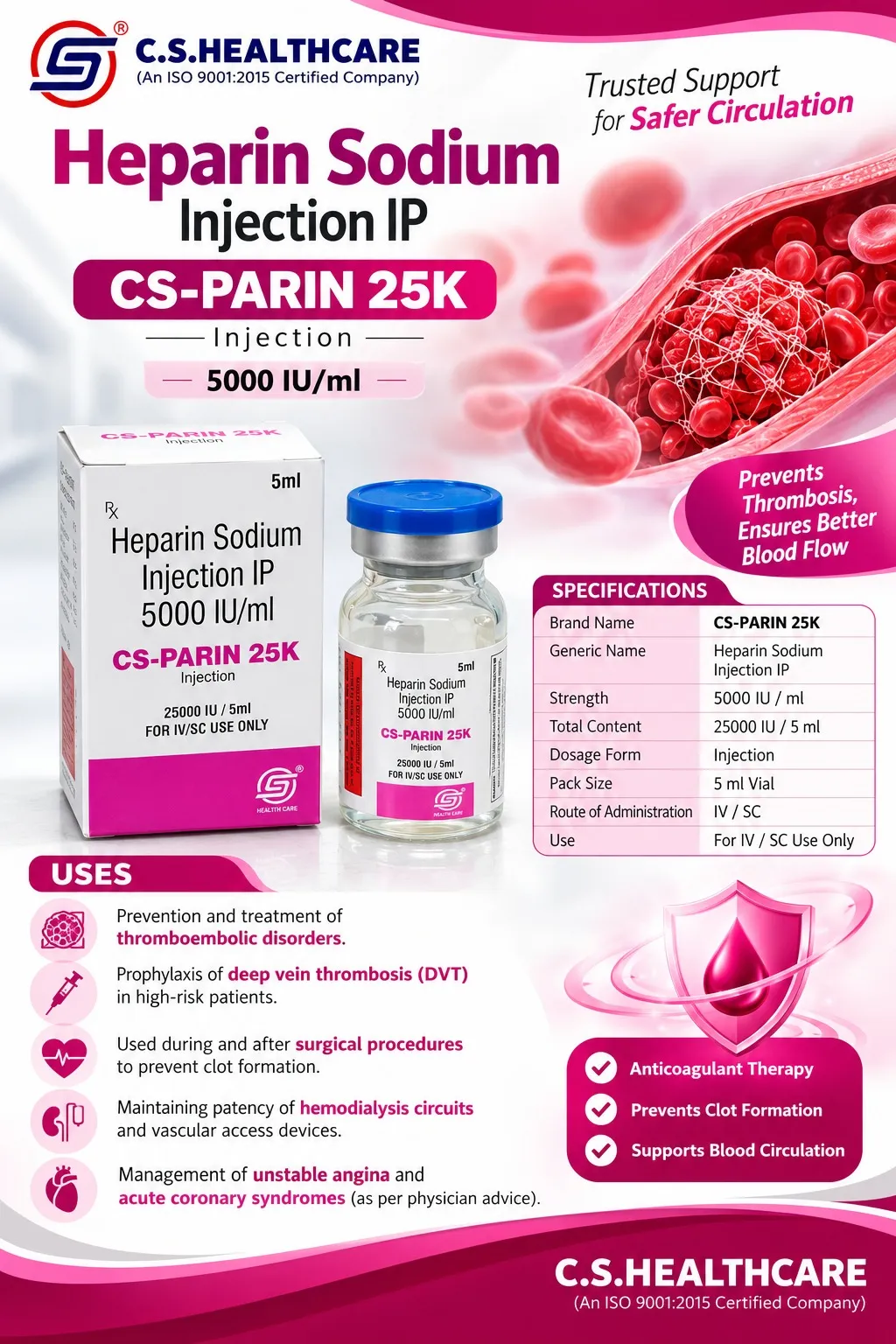CS-PARIN 25K — Heparin Sodium Injection IP