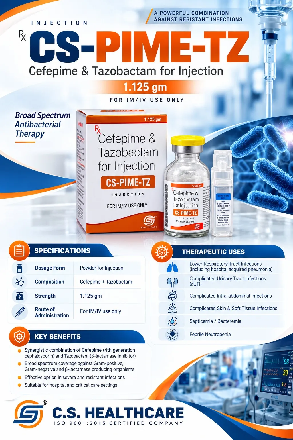 CS-PIME-TZ — Cefepime & Tazobactam for Injection