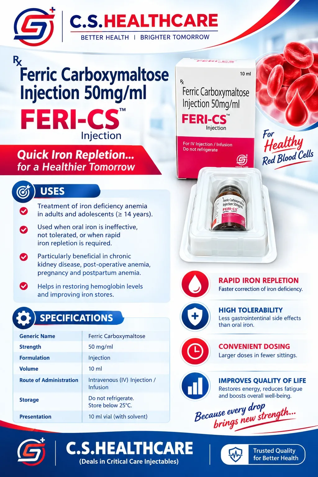FERI-CS — Ferric Carboxymaltose Injection 50mg/ml