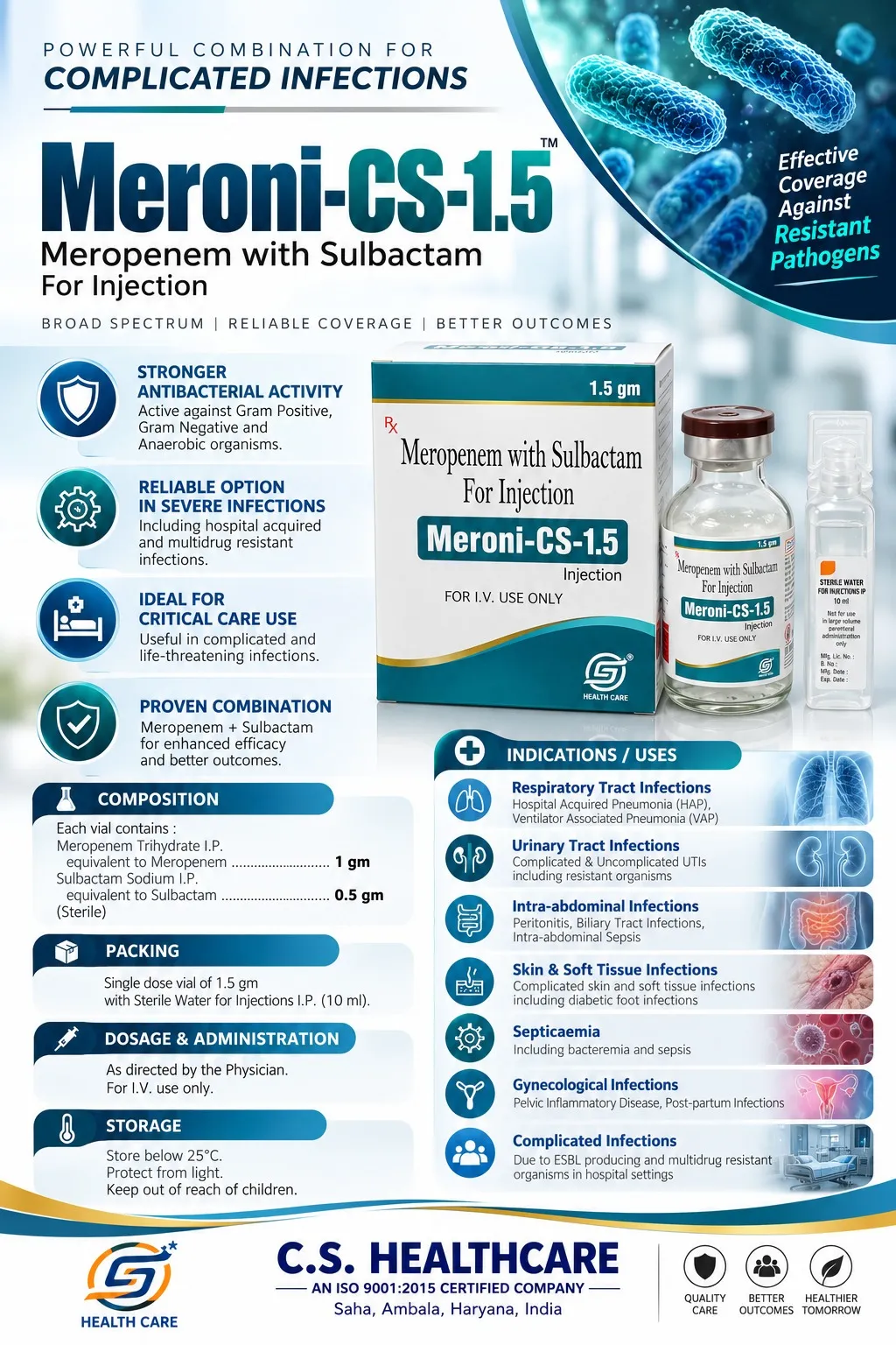 Meroni-CS-1.5 — Meropenem with Sulbactam For Injection