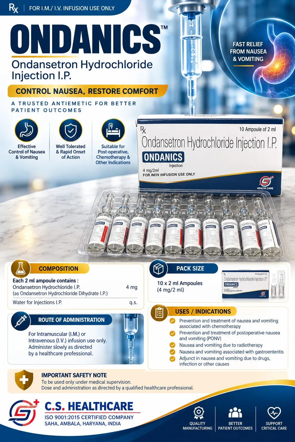 ONDANICS — Ondansetron Hydrochloride Injection I.P.