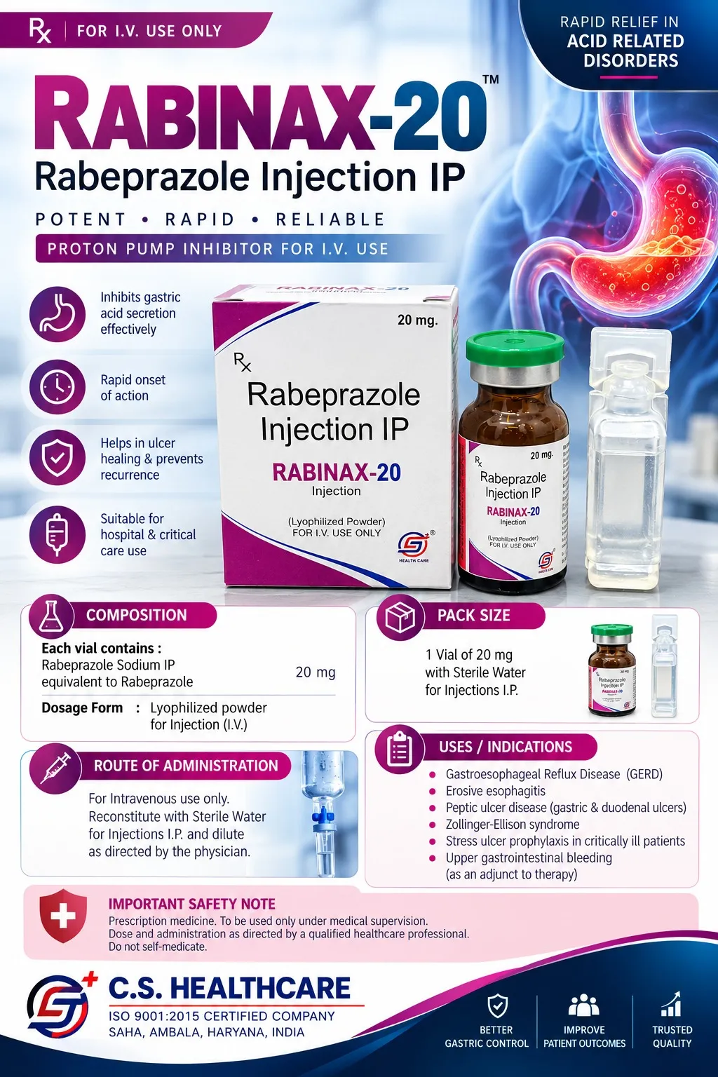 RABINAX-20 — Rabeprazole Injection IP