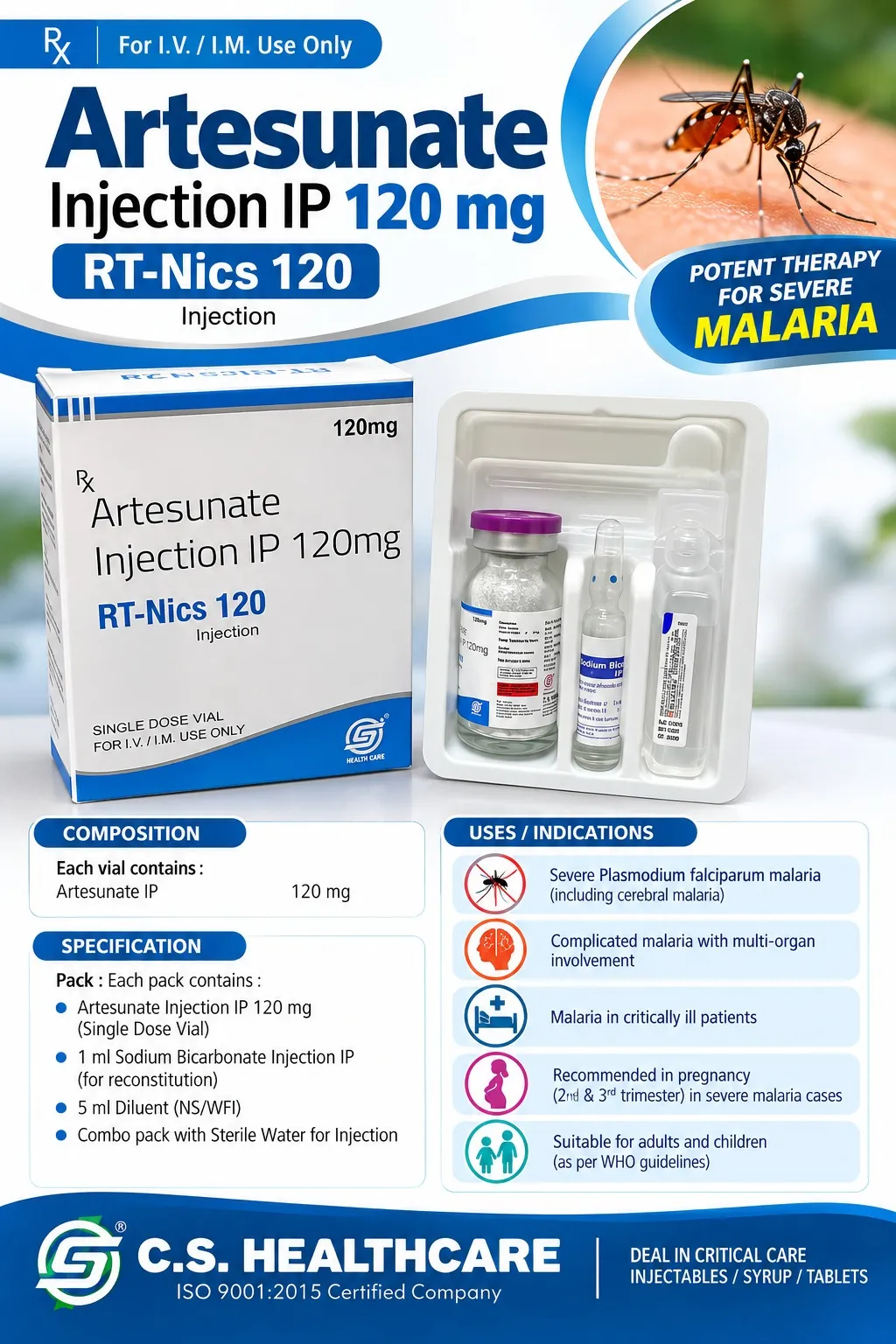 RT-Nics 120 — Artesunate Injection IP 120 mg