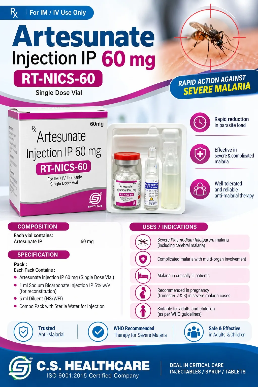 RT-NICS-60 — Artesunate Injection IP 60 mg