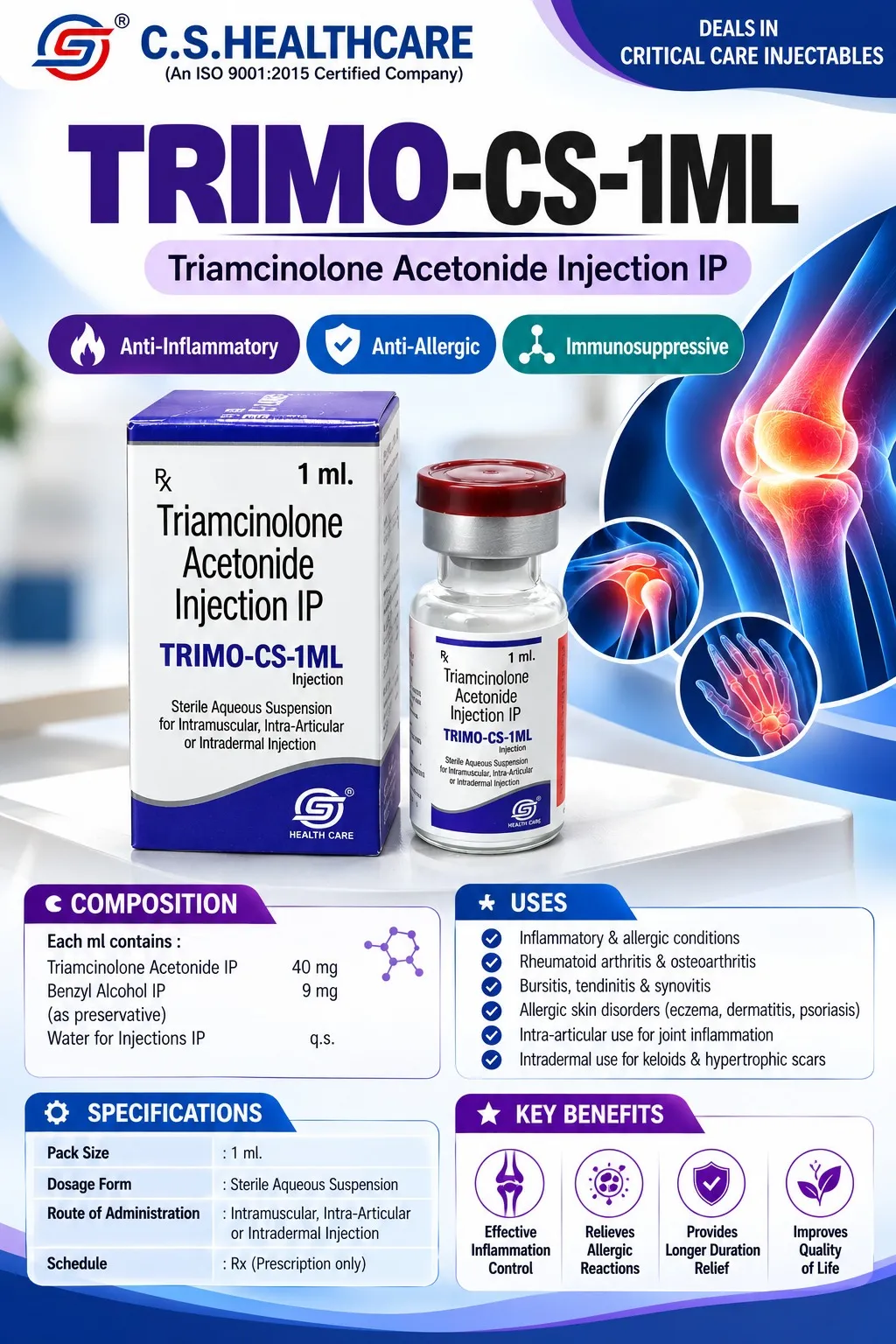TRIMO-CS-1ML — Triamcinolone Acetonide Injection IP